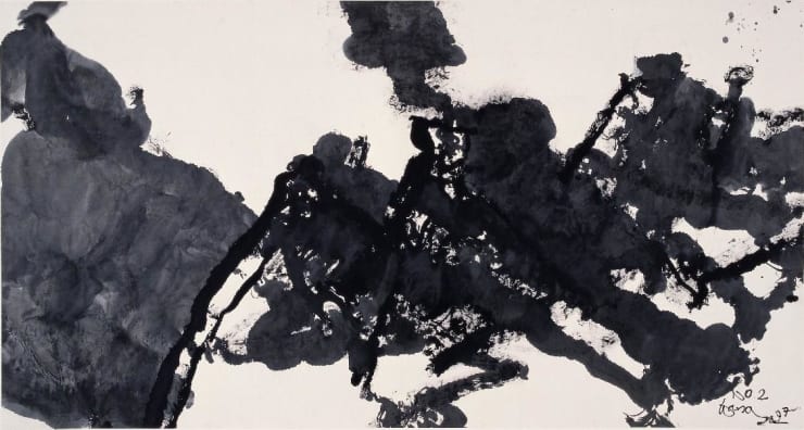 Artist Wang Chuan's ink art practice in 1997