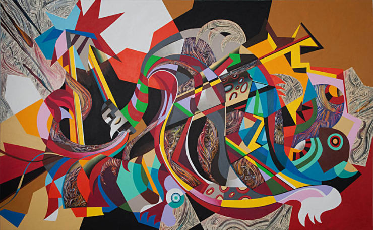Every Hunter Can Be Hunted, 2012 Acrylic on Canvas 200 x 340 cm