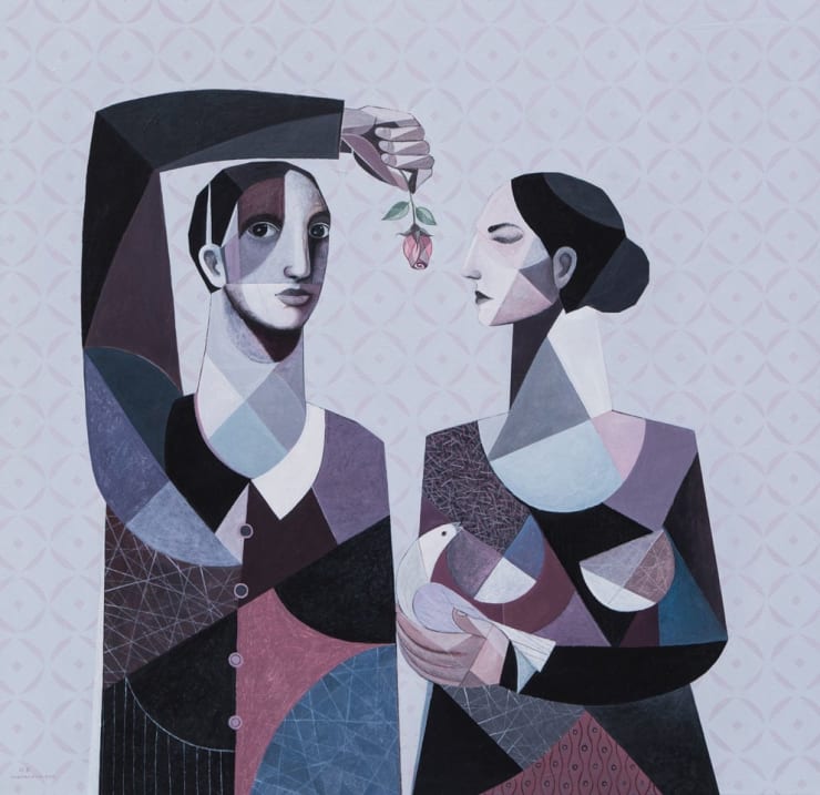 Dove and Rose (Beirut), 2015 Acrylic on canvas 165 x 170 cm