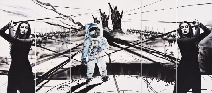 Untitled, 2017 Oil on canvas 200 x 450 cm (Polyptych)