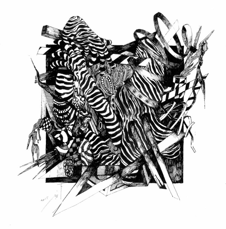 Athier Mousawi Machine Men with Machine Hearts 2, 2015 Graphite on paper 30 x 29 cm