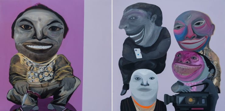Kais Salman Media, 2014 Acrylic on Canvas 120 x 240 cm