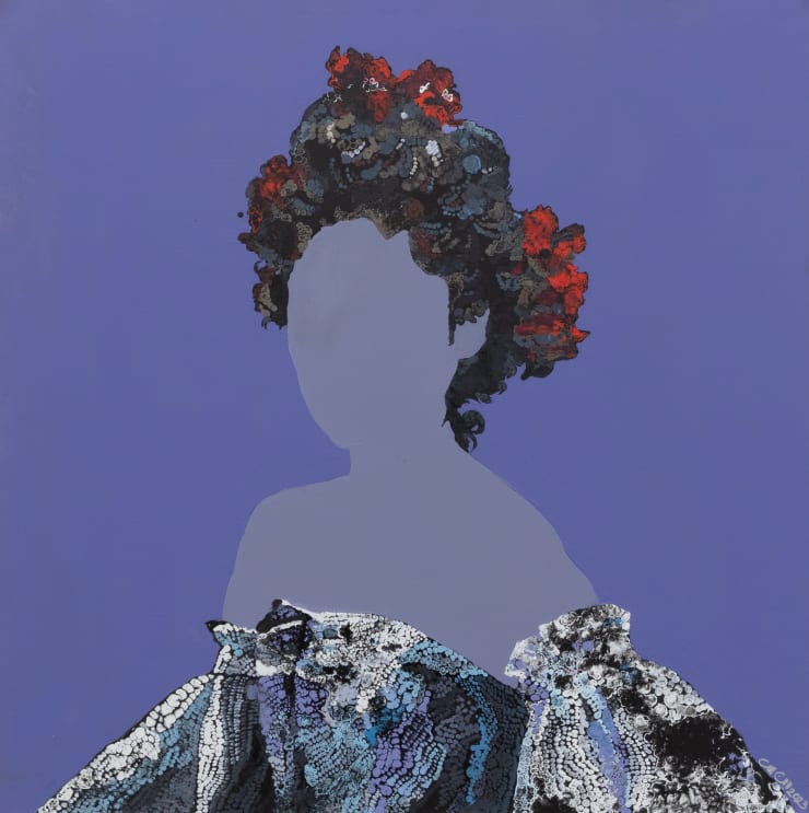 Golshifteh Farahani, 2023 Mixed media on canvas 100 x 100 cm