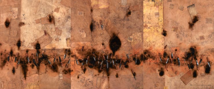 Syria, the Fires, 2012 Mixed Media on Canvas 240 x 570 cm