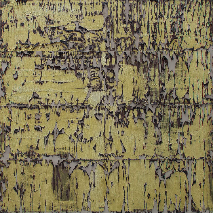 Untitled from Filigrane Transparency series, 2017 Burnt paper and acrylic on canvas 200 x 200 cm