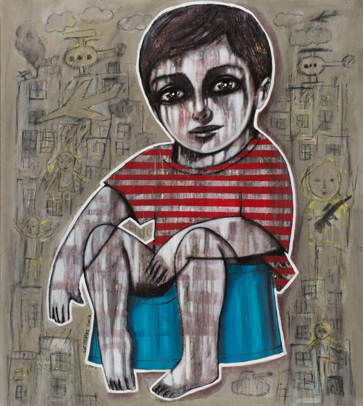 Mohannad Orabi Untitled, 2013 Mixed Media on Canvas 180 x 160 cm