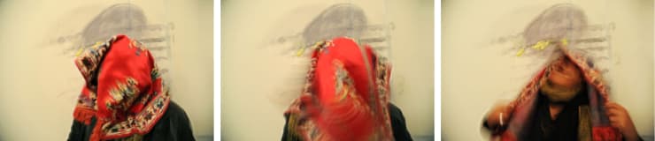 Performance #50 from the Distorted Reality Series, 2008 Digital Photo Lambda Print Edition of 3 + 1 AP 120 x 540 cm (Triptych)