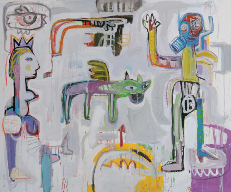 The Queen and the Mask, 2009 Mixed Media on Canvas 150 x 180 cm