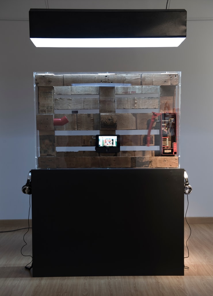 Oil Leaks - Maradona Vs Bush, 2011 Mixed Media 171 x 128 x 28 cm