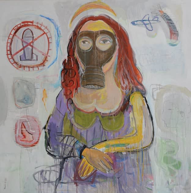 The New Monalisa, 2009 Mixed Media on Canvas 180 x 180 cm
