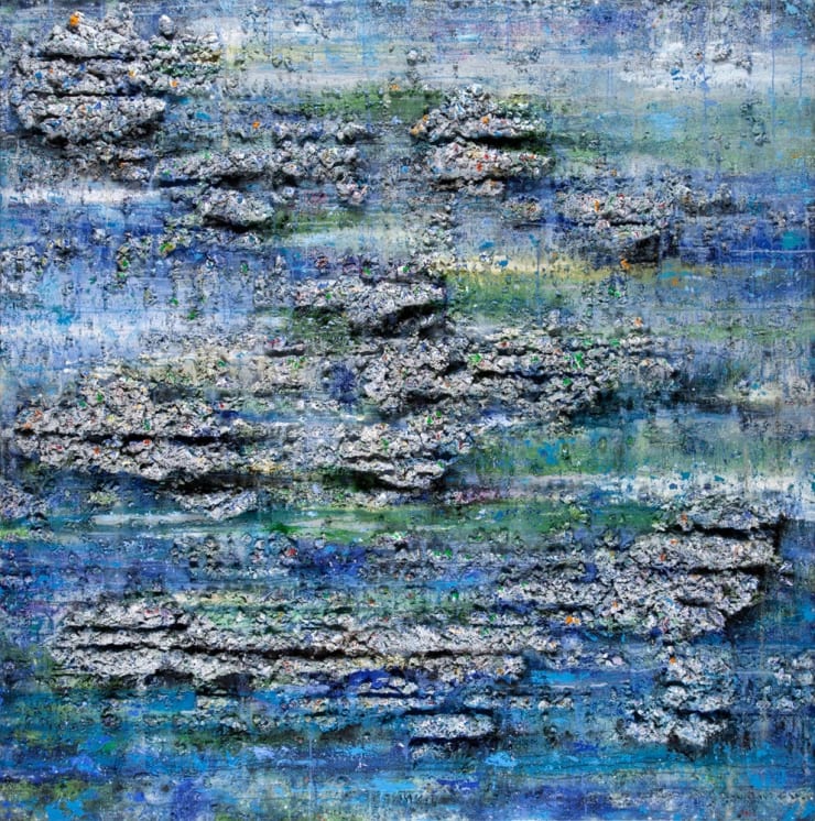 Throne Water 1, 2016 Mixed media on canvas 190 x 190 cm