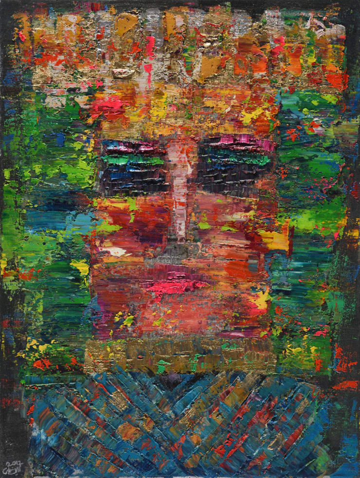 Tahmineh, 2017 Mixed media on canvas 122 x 91 cm