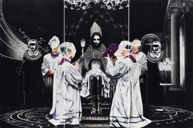 Afshin Pirhashemi Untitled, 2017 Oil on canvas 200 x 300 cm (Triptych)