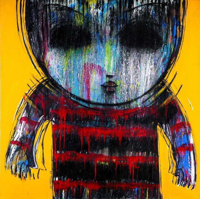 Mohannad Orabi Self Portrait, 2008 Mixed Media on Canvas 162 x 162 cm