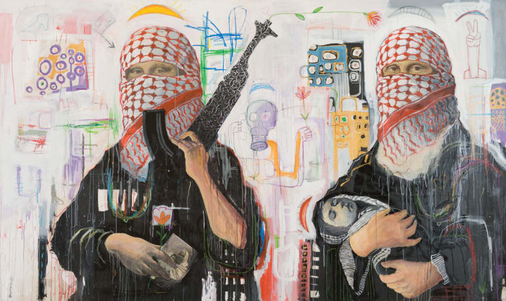 Oussama Diab The New Monalisa, 2010 Mixed Media on Canvas 180 x 300 cm