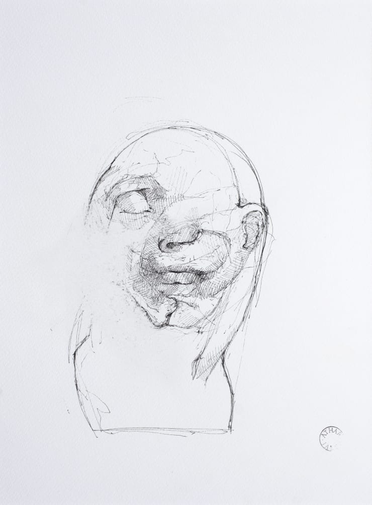 Study of a Head 06, 2014-2023 Ink on paper 32 x 24 cm