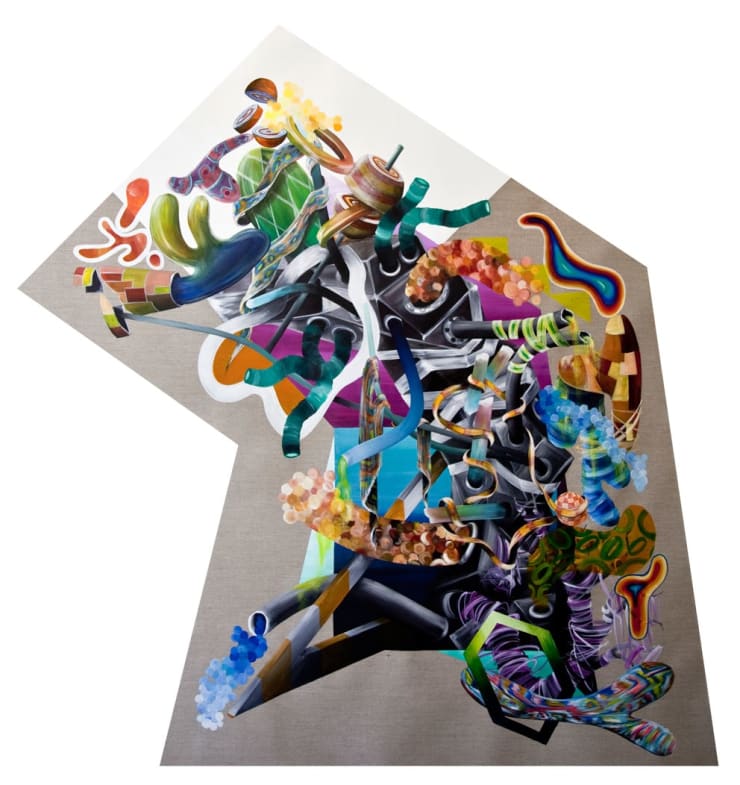 After Denudation 5, 2016 Acrylic on raw linen 180 x 180 cm