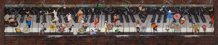 Mara7 7aram, 2014 Mixed Media on Canvas 105 x 460.5 x 6 cm