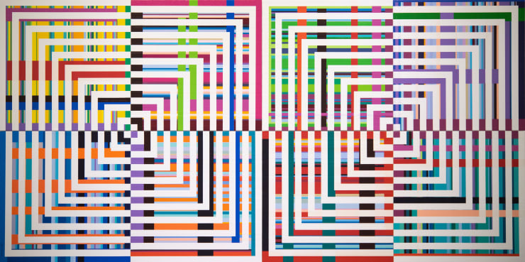 Trial No. 158 - How can the singer not sing, 2022 Acrylic on canvas 200 x 400 cm (polyptych)