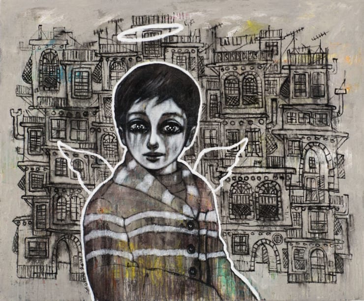 Mohannad Orabi Untitled, 2014 Mixed Media on Canvas 140 x 170 cm