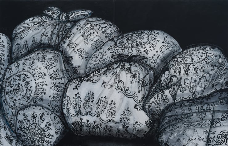 Les Baluchons, 2016 Acrylic on canvas 146 x 228 cm - Diptych