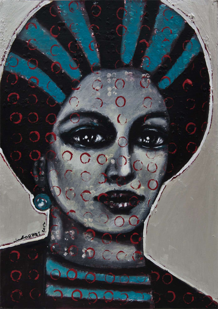 Profile Portrait, 2012 Mixed Media on Paper 80 x 60 cm