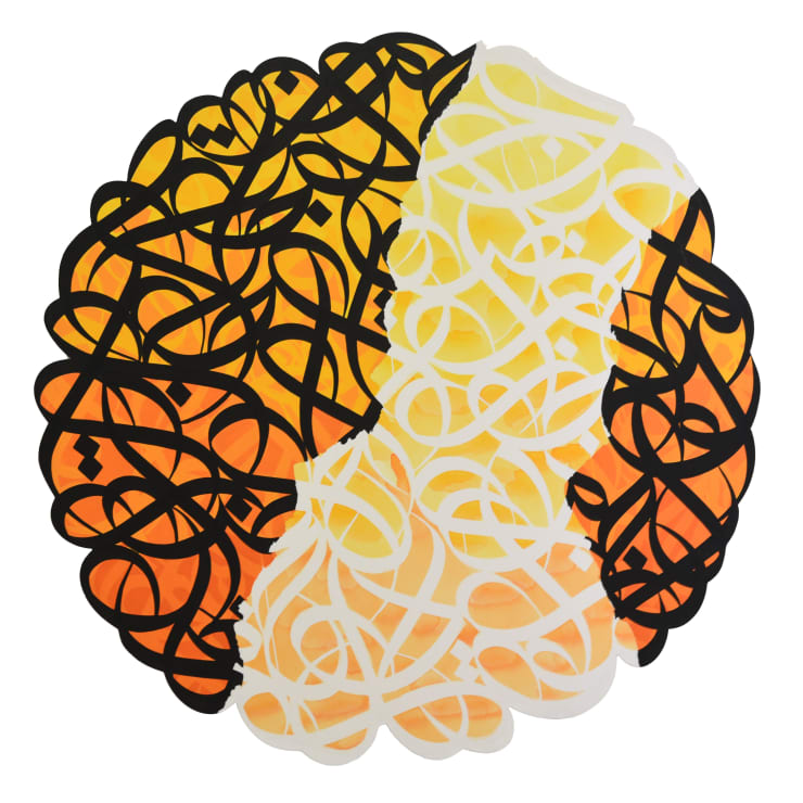 eL Seed De L'Amour I, 2019 Water Colour and Acrylic on Canvas 196 cm in diameter