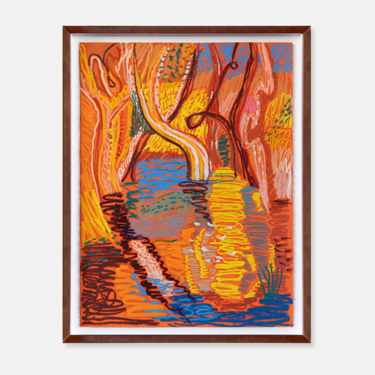 Ellie Hannon Walking Towards the Sun in Mud, 2024 Oil stick and pigment on Arches paper 76 × 57 cm (unframed) 85 × 65.5 × 4 cm (framed)