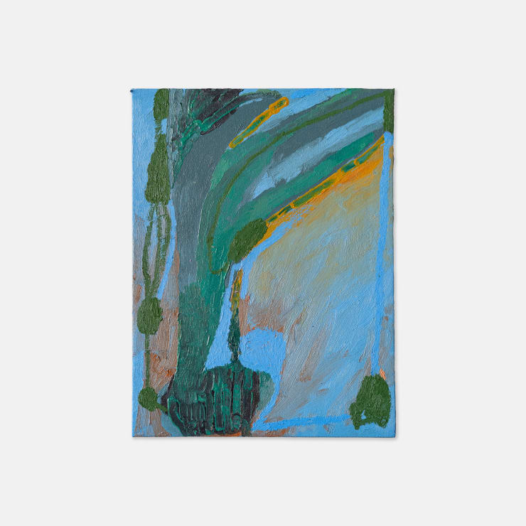 Pia Gynell-Jorgensen Green Comet, 2024 Oil on canvas 40 × 30 × 2 cm