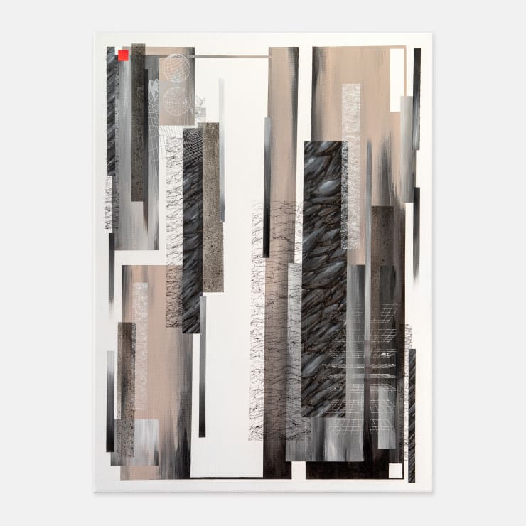 Benjamin Knock 1990 ~ PresentSilica Tome (-19.526841, 169.439559), 2024 Signed on Reverse Oil, acrylic, atomised pigments & plastisol on canvas 79.5 × 59.5 × 2.5 cm