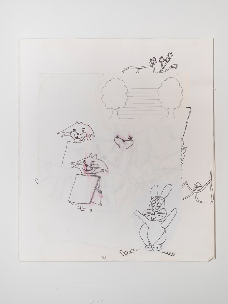 James Cooper Sketchbook Pages 98 ~ 99, 2023 Collage; ink and pencil on sketch book paper (double-sided) 28 x 32.5 cm