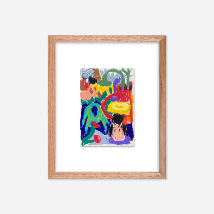 Broken Fingaz Untitled #6 (UNGA), 2023 Oil pastel on 300gsm fine art paper 14.8 × 10.5 cm (unframed)