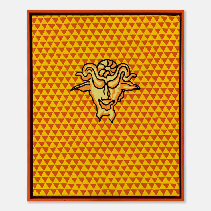 Lucas Croall Absolutely Everybody, 2023 Acrylic, Aerosol, Gloss and Enamel on Linen 54 x 44 cm (unframed) 57 x 47 x 6 cm (framed)