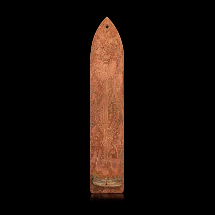 Hiroyasu Tsuri Cobra Wall Sconce, 2023 Hand-Etched Copper Wall Hanging Candle Stick (Collaboration with 13K Knives) 27 x 5 x 5.5 cm