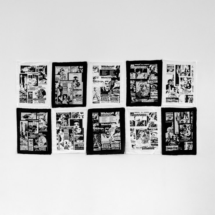 James Bourbon Set #02 (10 Individual Prints), 2023 Hand Pulled Serigraphs on Unstretched Canvas hand finished with Synthetic Polymer Approx: 50 × 36 × 0.5 cm (each) Edition of 1 (Edition record)