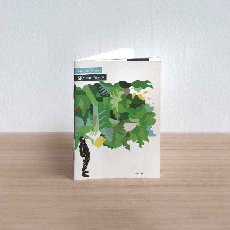 Michael Fikaris 1973 ~ PresentSry Not Sorry (Unique Hand-signed and Illustrated Artist Copy), 2023 Signed 24 Page Comic Book, 4CP Off-set Print on Munken Pure 120gsm paper with 200gsm cover 14.5 × 10.4 cm Edition of 2000 (Edition record)