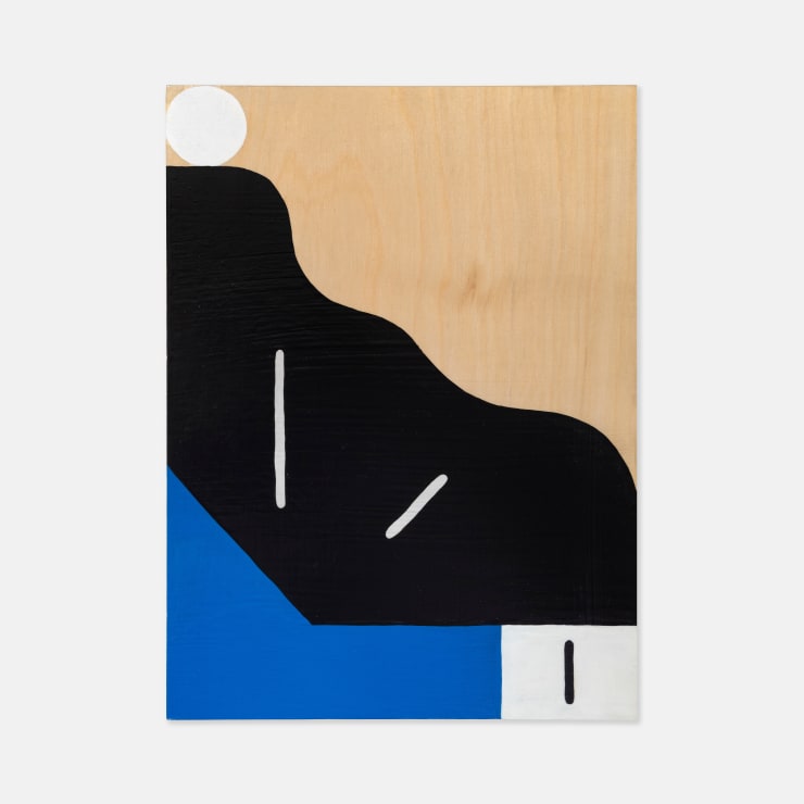 Michael Fikaris 1973 ~ PresentCerulean (With Book), 2024 Signed, Titled and Dated on Reverse of Panel Acrylic and gouache on timber panel 40 × 30 × 2.5 cm