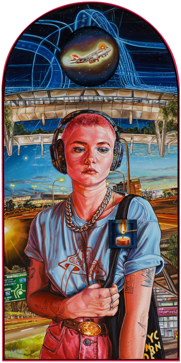 She Returned to the Land of Far, Far Away (Self Portrait at Adelaide Airport)