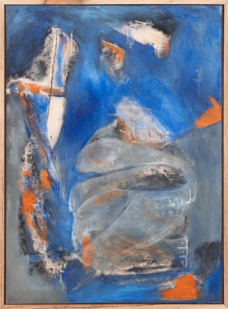 Maya Irving 1995 ~ PresentTo Trust in Me in She in We, 2024 Signed, titled and dated on reverse Charcoal, oil pastel and acrylic on canvas with hand-written poem 91.5 × 66.5 × 2.5 cm (unframed) 95 × 70 × 4.5 cm (framed)