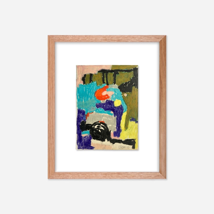 Broken Fingaz Composition #2 (DESO), 2023 Oil pastel on 300gsm fine art paper 22 × 16 cm (unframed)