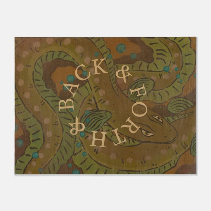 Tom Civil Anguilla Australis, 2023 Acrylic and Aerosol on Linen 90 × 120.5 × 4 cm