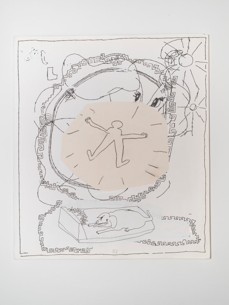 James Cooper Sketchbook Pages 52 ~ 53, 2023 Collage; ink and pencil on sketch book paper (double-sided) 28 x 32.5 cm