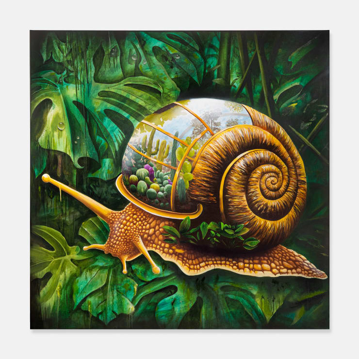 Mike Makatron 1979 ~ PresentSnail Cactai Terrarium, 2024 Acrylic on canvas 150 × 150 × 3 cm