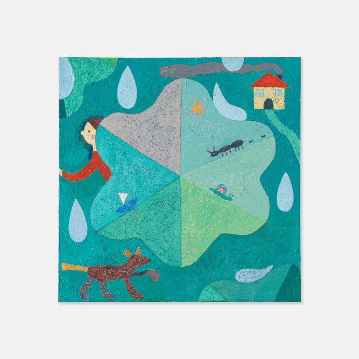 Morgan Blue 1993 ~ PresentIt’s Underneath Your Feet, 2024 Signed, titled and dated on reverse Acrylic, flashe and graphite on cotton canvas 54 × 54 × 4 cm