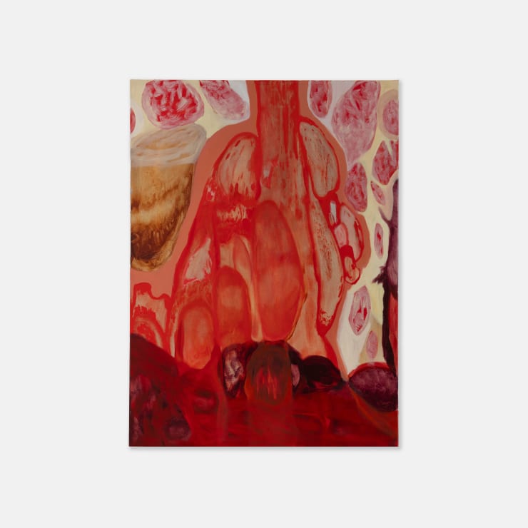 Lotte Frances There is Onion in My Eyes (Again), 2024 Oil and acrylic on canvas 107 × 76 × 4 cm