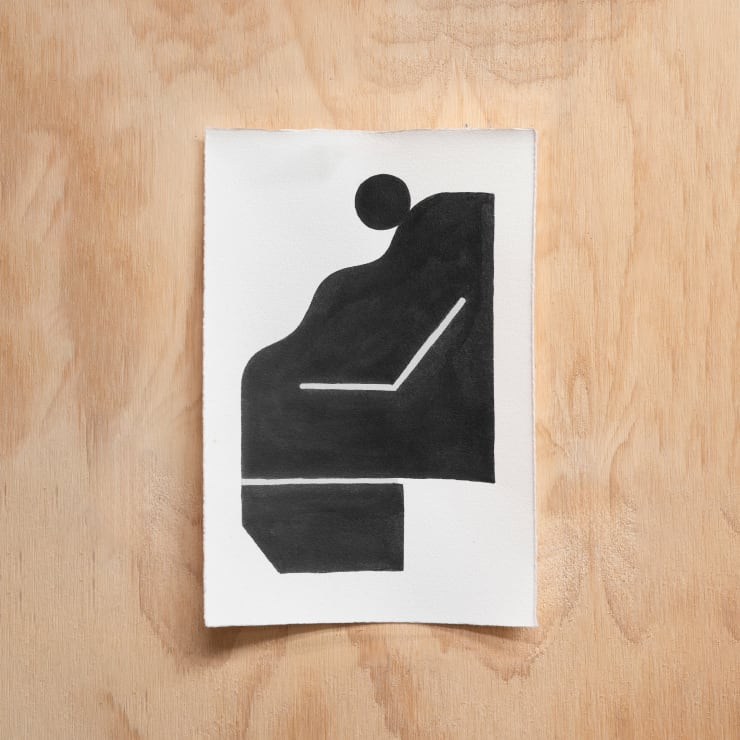 Michael Fikaris 1973 ~ PresentA User (Can Be a Sentient or Non Sentient Being), 2024 Initialed on Front Ink on acid free paper 28 × 19 cm