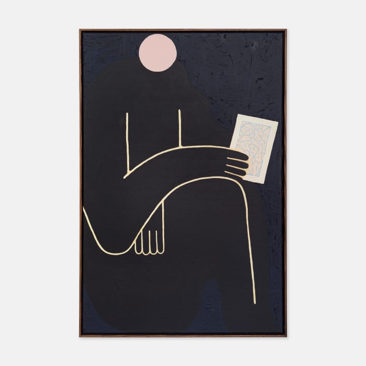 Michael Fikaris 1973 ~ PresentLatent Reader, 2023 Signed, Titled and Dated on Reverse of Canvas Oil & Acrylic on canvas 91 × 60.5 × 2.5 cm