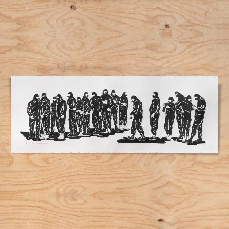 Michael Fikaris 1973 ~ PresentThe Weight (Study 02), 2020 Titled, Signed (Initials) and Dated on Front Ink on acid free paper 28.5 × 76 cm