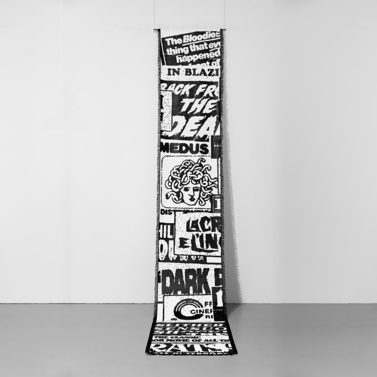 James Bourbon Some Type of Horror #1, 2023 Hand-Painted Synthetic Polymer on Unstretched Canvas with Bullion Fringing Approx: 600 × 98 × 1 cm