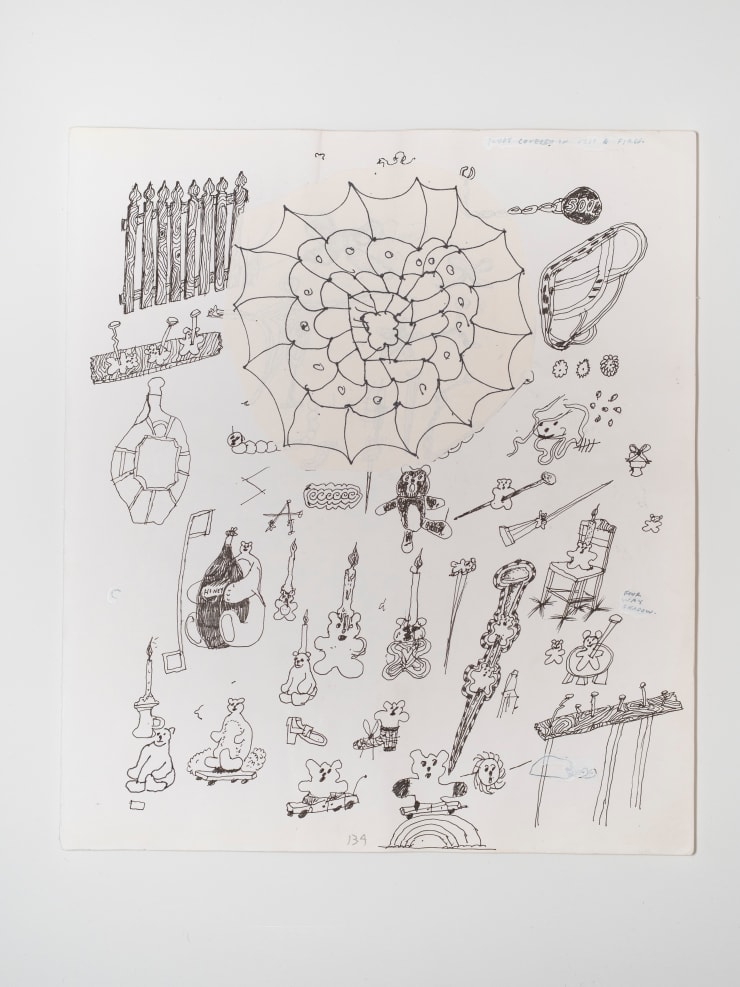 James Cooper Sketchbook Pages 134 ~ 135, 2023 Collage; ink and pencil on sketch book paper (double-sided) 28 x 32.5 cm